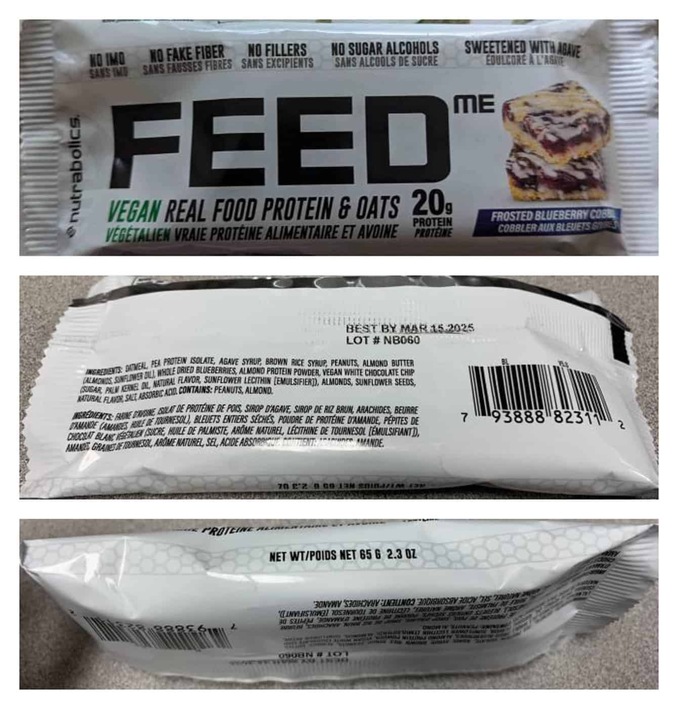 Recall for vegan bars over undeclared milk in Canada